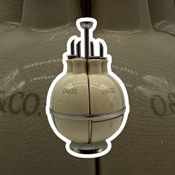 Oliviers & Co Vintage Kitchen Oils Caddy Creut Set Oils Holder MCM Collectible - Picture 5 of 15